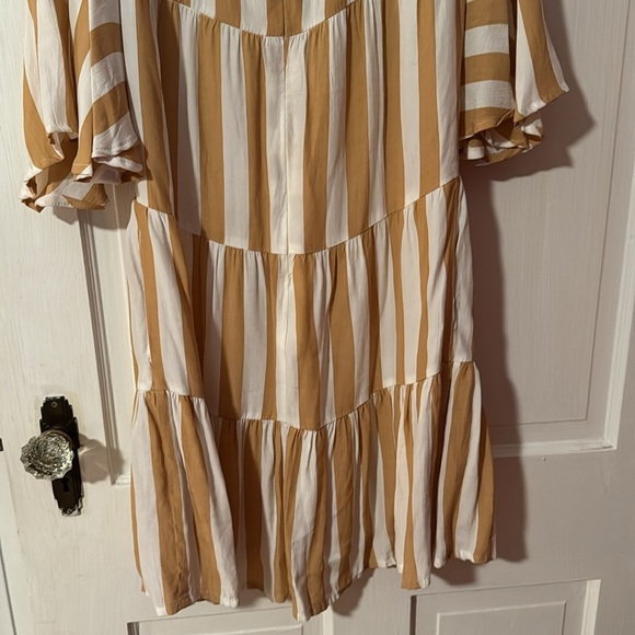 COPY - Faithful The Brand Anthropologie NWT Midi Dress Size 4/Small Tan/White S… - Picture 11 of 13